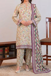NUSLW3406 Printed Lawn Suit - Unstitched 3Pc