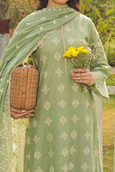 NPSSE3081 Schiffli Embroidered Lawn Suit - Stitched 3Pc