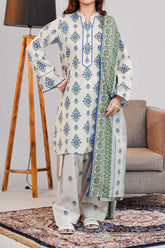 NUSLW3016 Printed Lawn Suit - Unstitched 3Pc