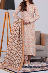 NUSLW3038 Printed Lawn Suit - Unstitched 3Pc