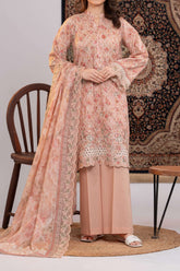 NPSLE3096 Printed Embroidered Lawn Suit - Stitched 3Pc