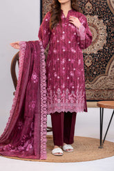 NPSLE3094 Printed Embroidered Lawn Suit - Stitched 3Pc