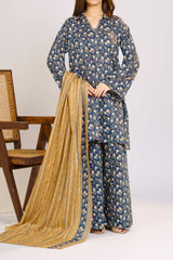 NUSLW3037 Printed Lawn Suit - Unstitched 3Pc
