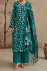 NUSLW3409 Printed Lawn Suit - Unstitched 3Pc