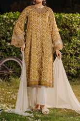 NPSA3074 Printed Embroidered Suit - Stitched 3Pc