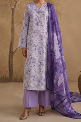 NUSLW3413 Printed Lawn Suit - Unstitched 3Pc