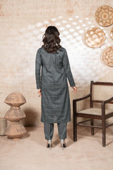 Grey Lawn Jacquard Stitched 2 Piece Suit for Women
