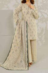 Unstitched 3Pc - Printed Khaddar Suit - 263027