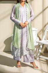 NPSSE3110 Schiffli Embroidered Lawn Suit - Stitched 3Pc