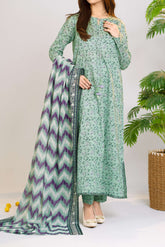 NUSLW3042 Printed Lawn Suit - Unstitched 3Pc