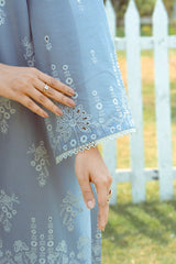 NPSSE3084 Schiffli Embroidered Lawn Suit - Stitched 3Pc