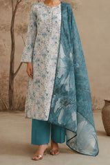 NUSLW3414 Printed Lawn Suit - Unstitched 3Pc