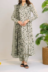 NUSLW3024 Printed Lawn Suit - Unstitched 3Pc