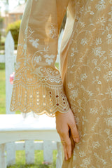 NPSSE3087 Schiffli Embroidered Lawn Suit - Stitched 3Pc