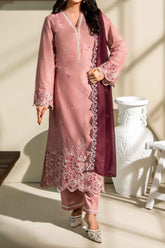 NPSSE3106 Schiffli Embroidered Lawn Suit - Stitched 3Pc