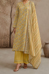 NUSLW3101 Printed Lawn Suit - Unstitched 3Pc