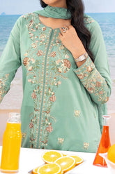 NUSLD3090 Dobby Embroidered Lawn Suit - Unstitched 3Pc