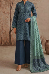 NUSLW3080 Printed Lawn Suit - Unstitched 3Pc