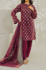 Unstitched 3Pc - Printed Khaddar Suit - 263003