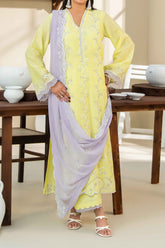 NPSSE3108 Schiffli Embroidered Lawn Suit - Stitched 3Pc