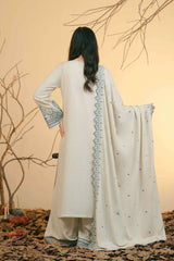 IVORY - Silk Karandi Suit - 3 Piece - 3216