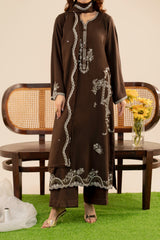 Stitched 3Pc - Peach Embroidered - NPWPDE3025