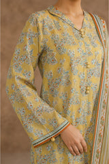 NUSLW3101 Printed Lawn Suit - Unstitched 3Pc