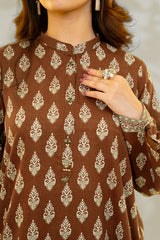 Unstitched 3Pc - Printed Khaddar Suit - 263012