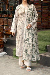 Unstitched 3Pc Printed Embroidered Lawn Suit - NUSLE3157