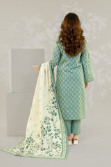 Unstitched 3Pc - Printed Khaddar Suit - 263007