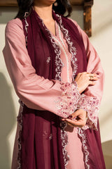 ROSE MIST - Schiffli Embroidered Lawn Suit - 3Pc