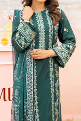 NUSLD3096 Dobby Embroidered Lawn Suit - Unstitched 3Pc