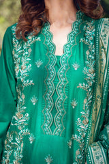 NUSLCE3155 Embroidered Cambric Suit - Unstitched 3Pc