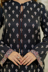 Unstitched 3Pc - Printed Khaddar Suit - 263013