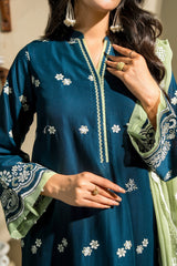 AZURE - Schiffli Embroidered Lawn Suit - 3Pc