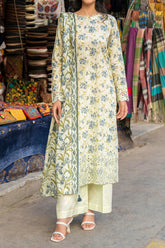 Unstitched 3Pc Printed Embroidered Lawn Suit - NUSLE3155