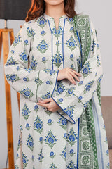 NUSLW3016 Printed Lawn Suit - Unstitched 3Pc