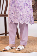 NUSLE3051 Printed Embroidered Suit - Unstitched 3Pc