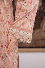 NUSLE3058 Printed Embroidered Suit - Unstitched 3Pc