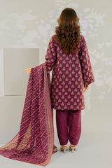 Unstitched 3Pc - Printed Khaddar Suit - 263003