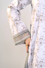 Printed Lawn Suit 3Pc with Printed Dupatta and Dyed Cambric Trouser