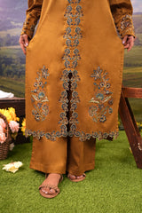 Cotton Satin Shirt with Plain Dyed Trouser – Elegant Outfit