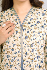 Printed Lawn Suit 3Pc with Printed Dupatta and Dyed Cambric Trouser