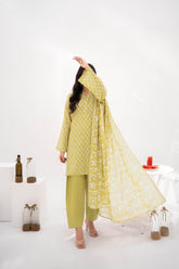 Unstitched 3Pc Printed Lawn Suit - NUSLW3112