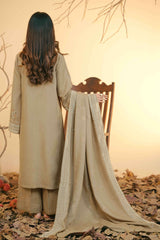 TAUPE - Silk Karandi Suit - 3 Piece - 3214