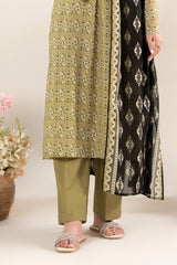 NUSLW3121 Printed Lawn Suit - Unstitched 3Pc