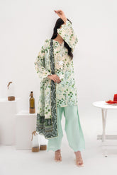 Unstitched 3Pc Printed Lawn Suit - NUSLW3115
