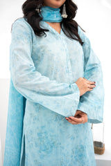 NUSLW3128 Printed Lawn Suit - Unstitched 3Pc
