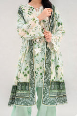 Unstitched 3Pc Printed Lawn Suit - NUSLW3115