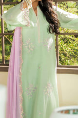 GUACAMOLE Schiffli Embroidered Lawn Suit - 3Pc